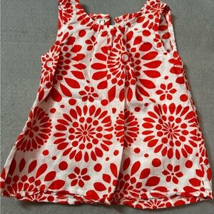 Carters girls Reddish-orange and white floral sleeves top 12m